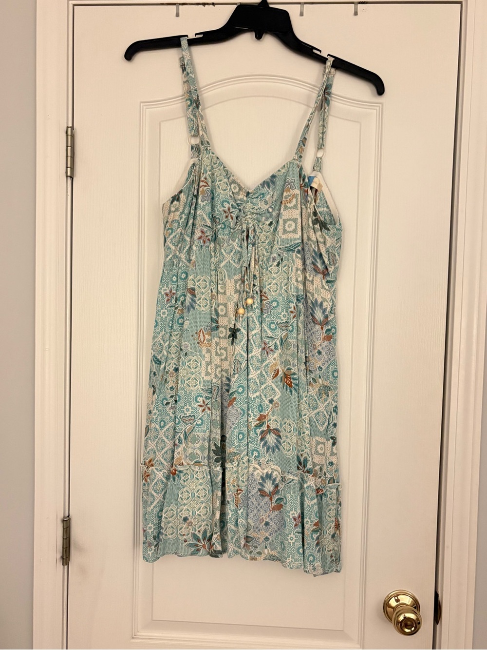 Altar'd State Light Aqua Floral Mini Dress